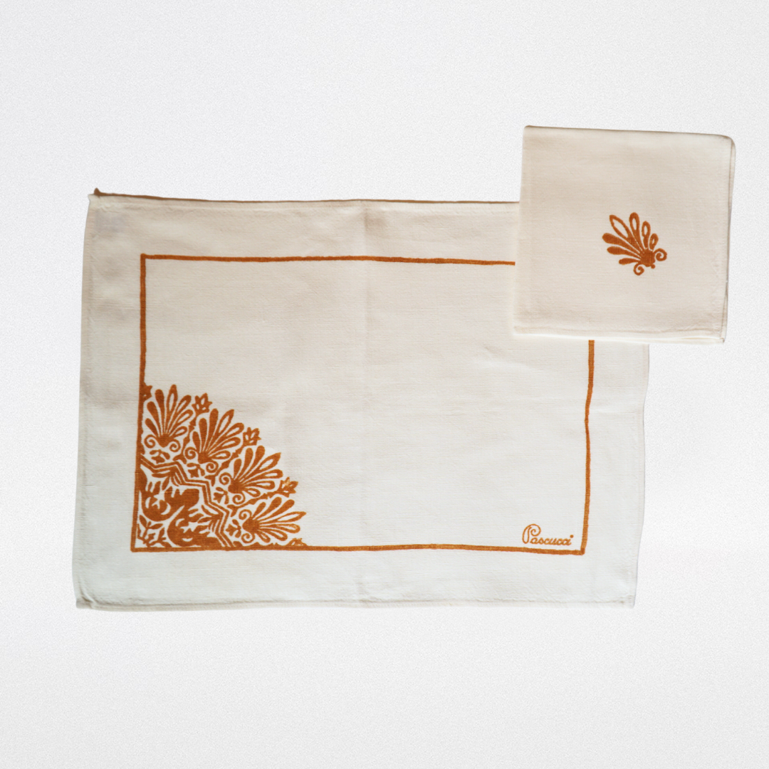 Table mat 411 rust with napkin
