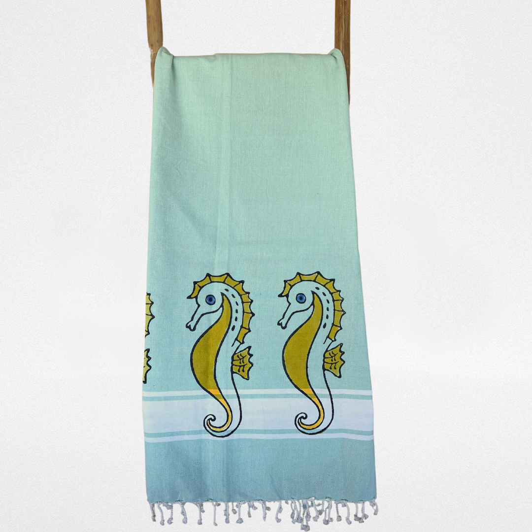 Beach towel or sarong sea-horses