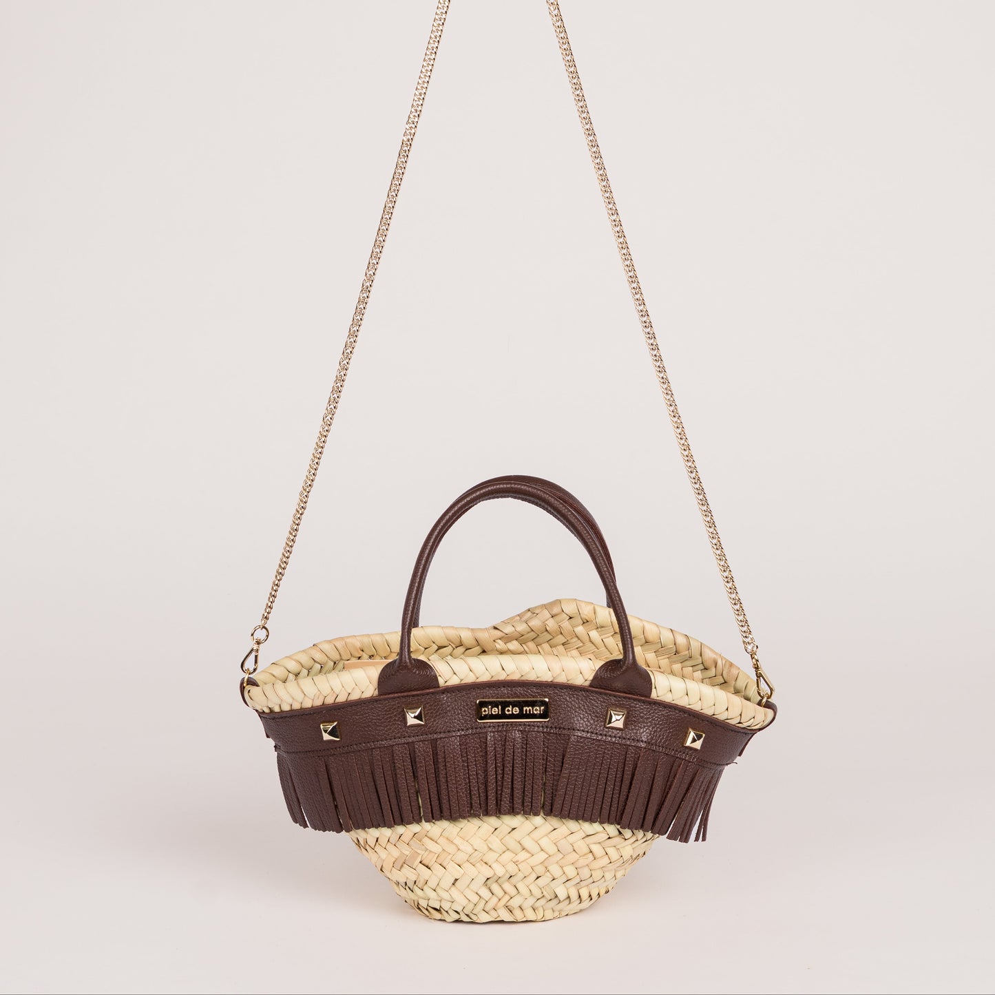 Linda golden little basket bag 