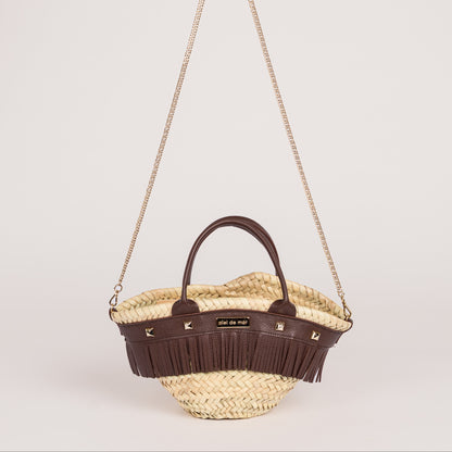 Linda golden little basket bag 