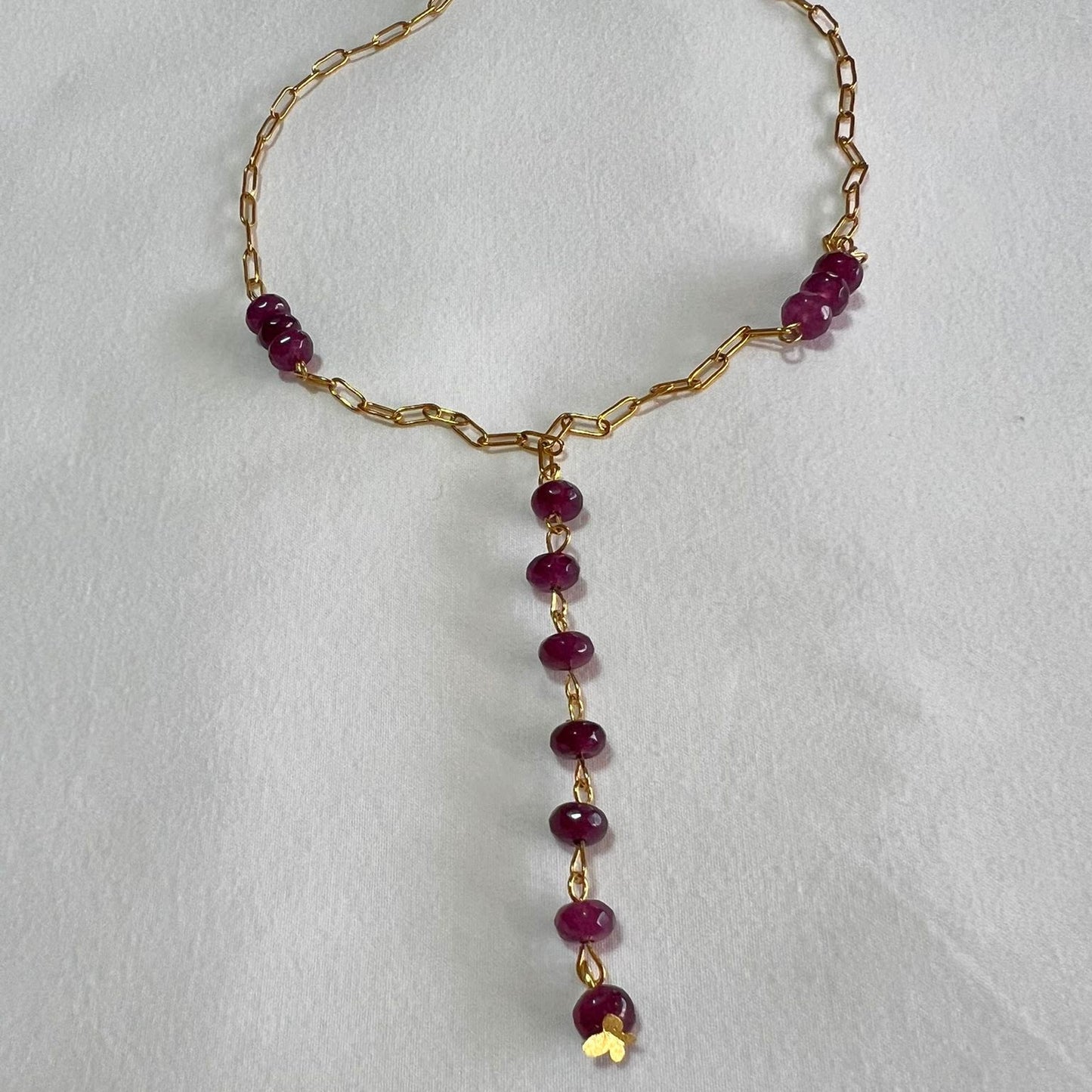 Collar cadena granate