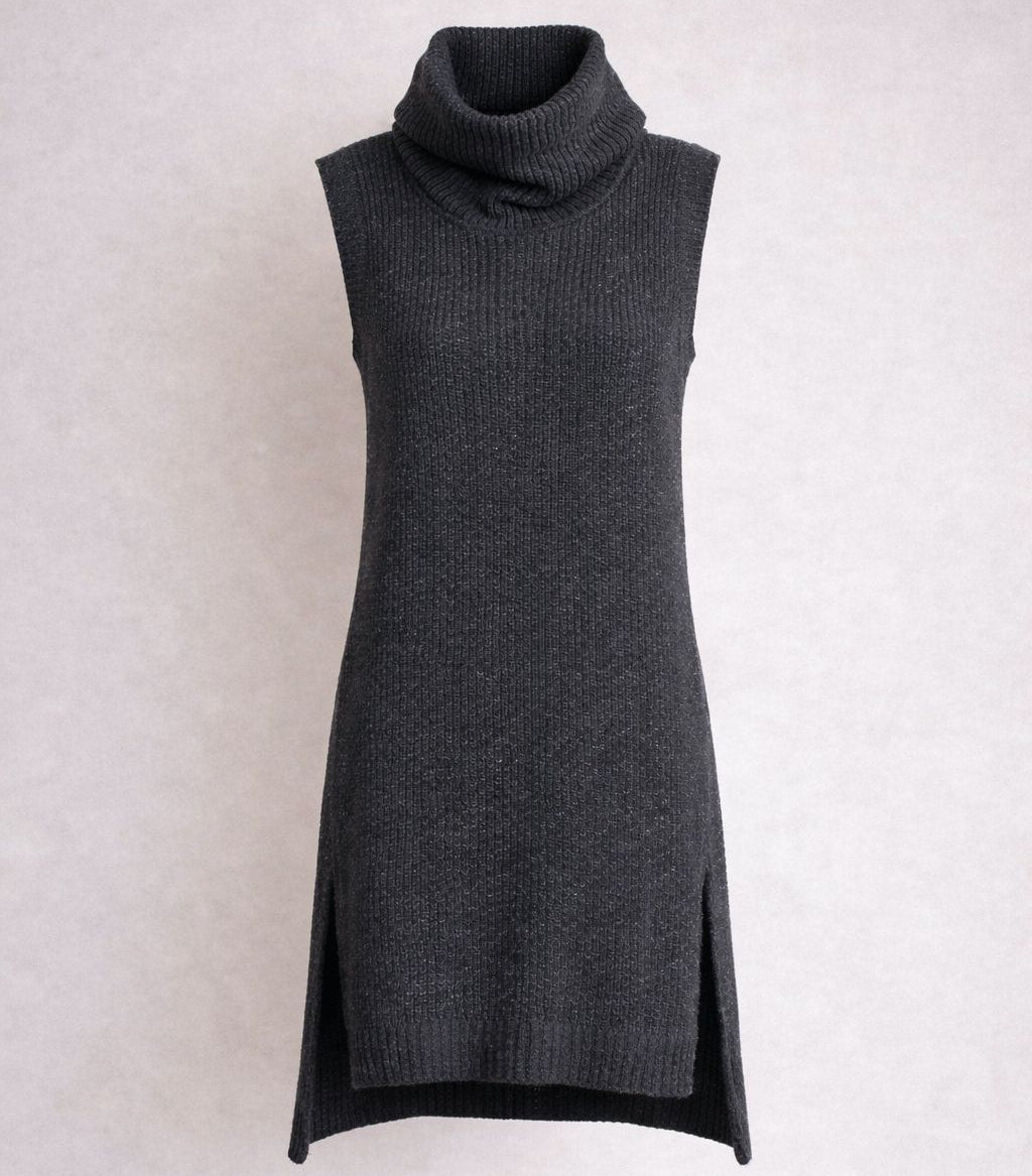 Túnica gris cuello chimenea