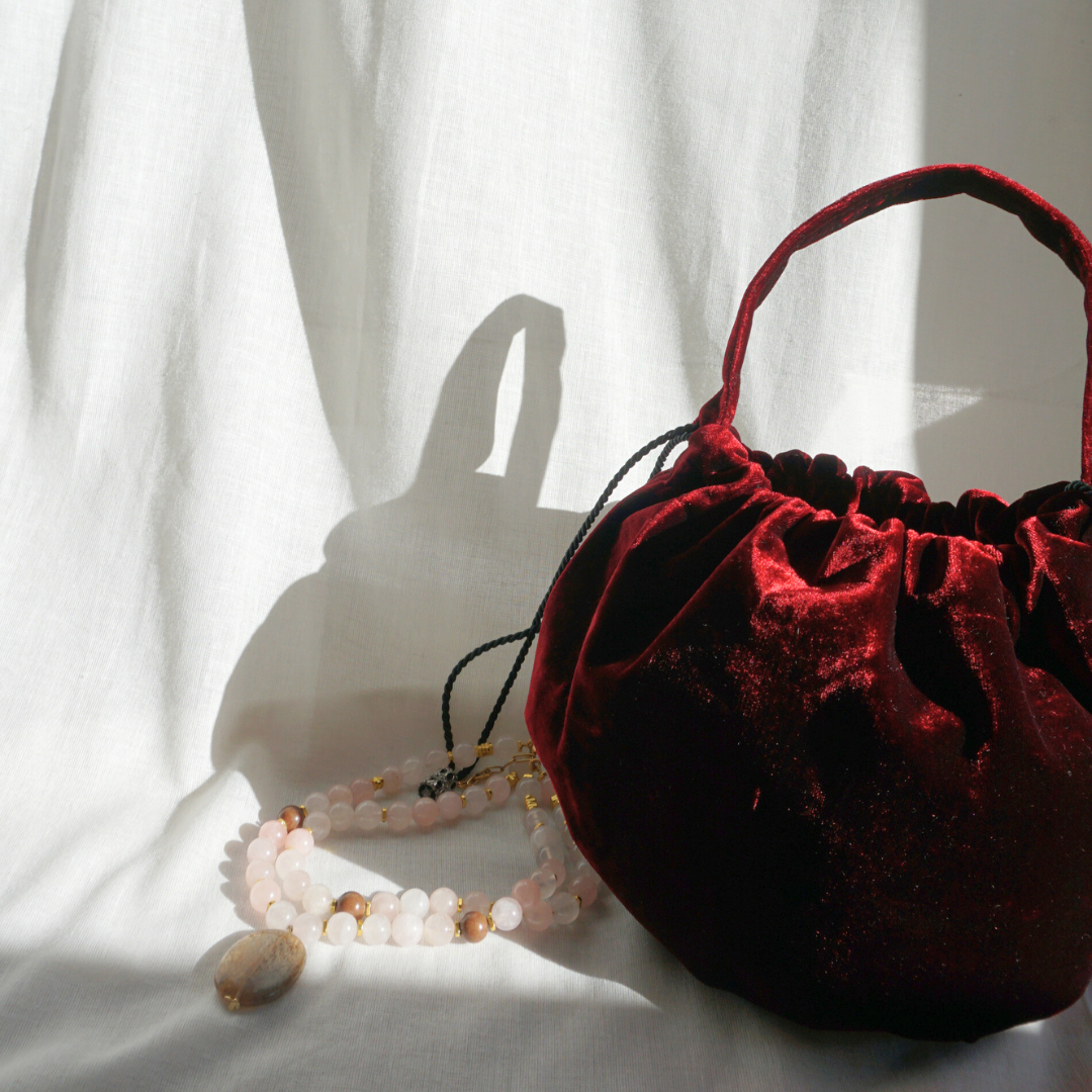 Bolso Bombonera de terciopelo Burdeos