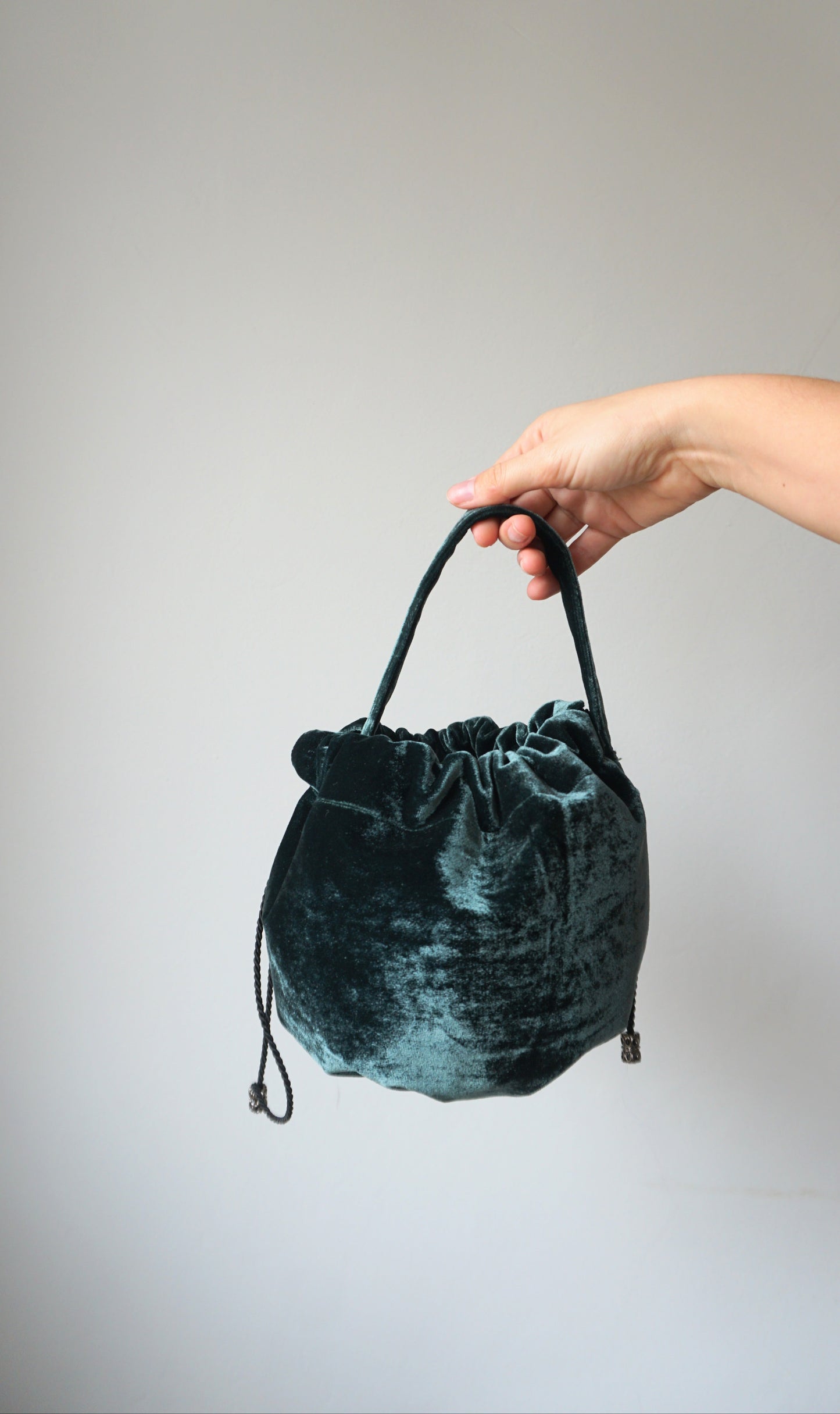 Bolso Bombonera de terciopelo Verde bosque