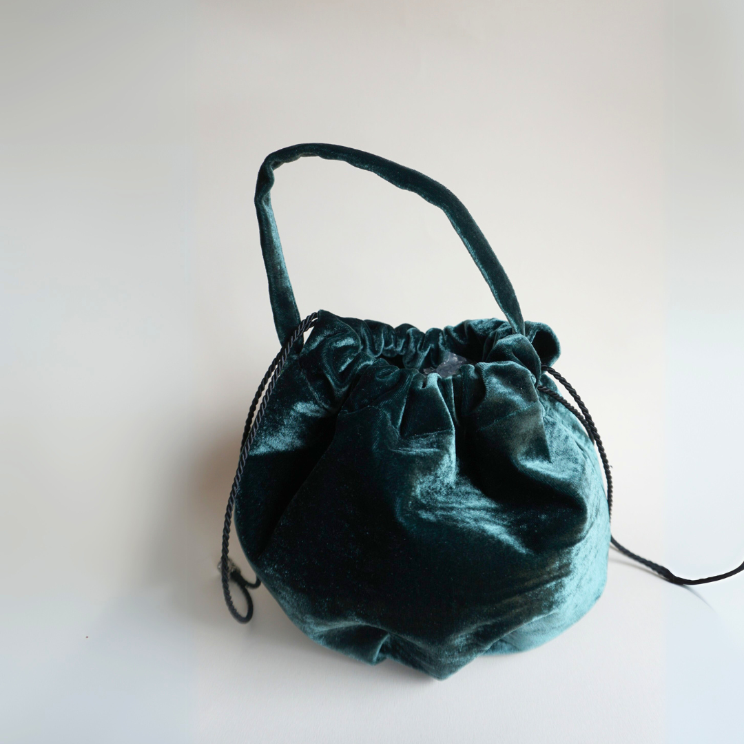 Bolso Bombonera de terciopelo Verde bosque