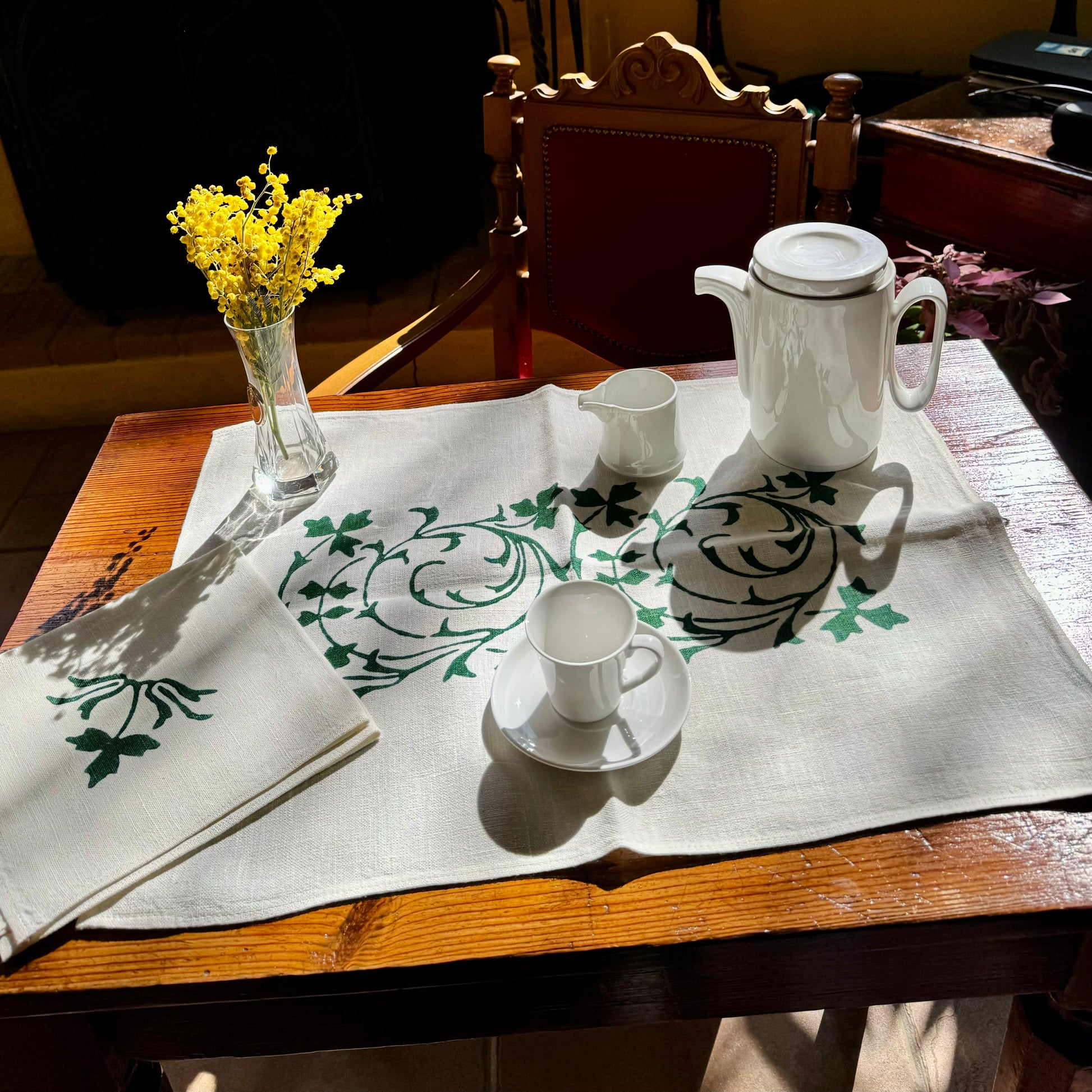 Tovaglietta Americana Trapuntata Con Tovagliolo - Stampa Frutta, Cotone E Poliestere, Made In Italy - Foto 2