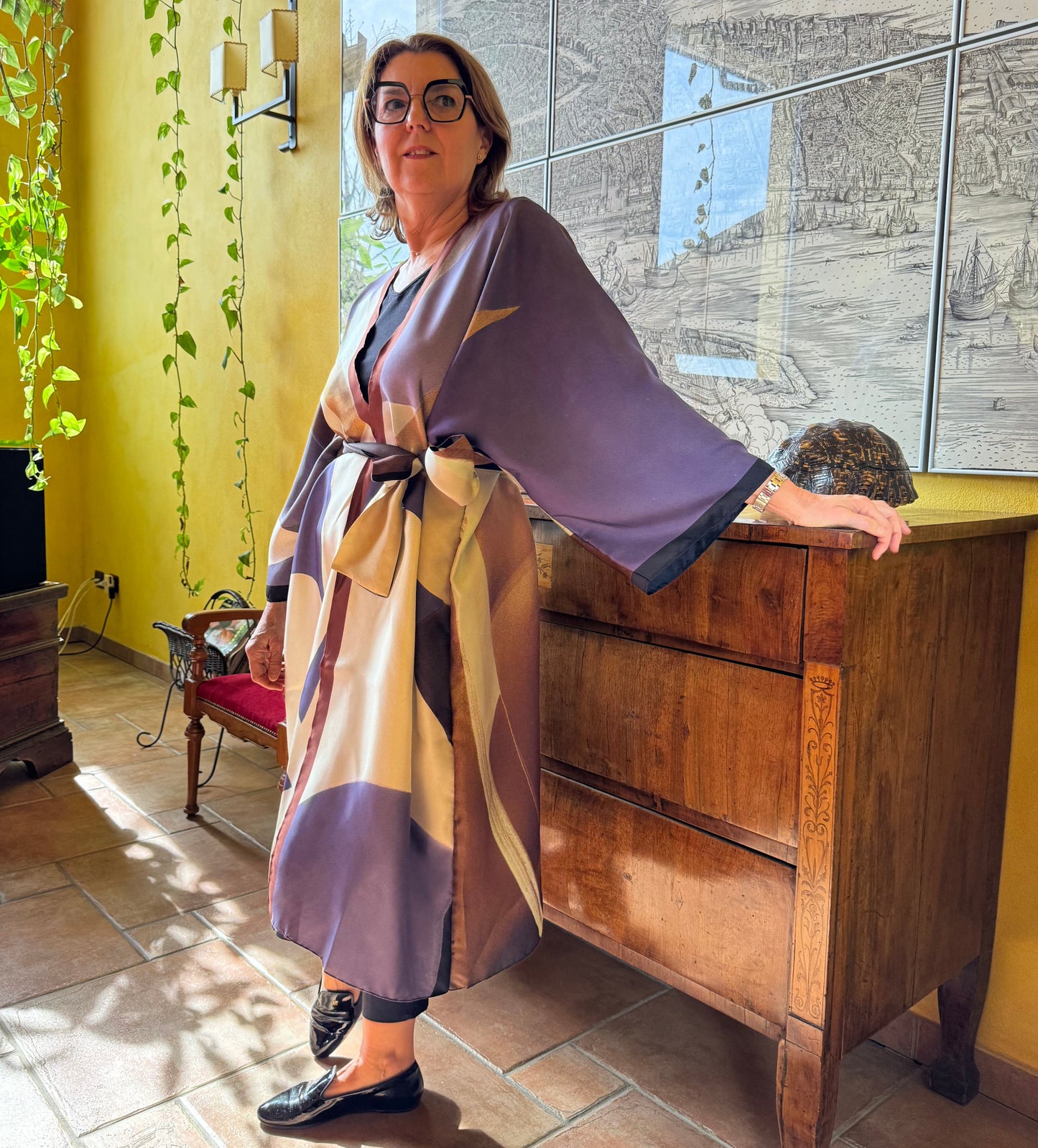 Kimono seta Macchie sfumate