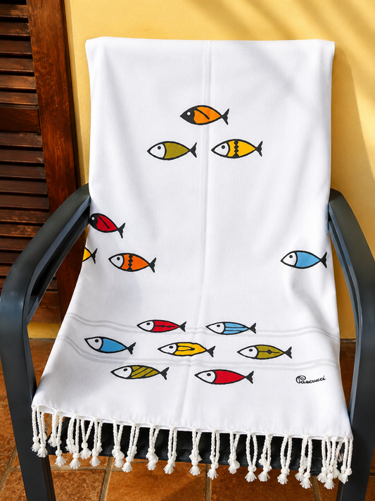  Beach towel or sarong  with little fishes