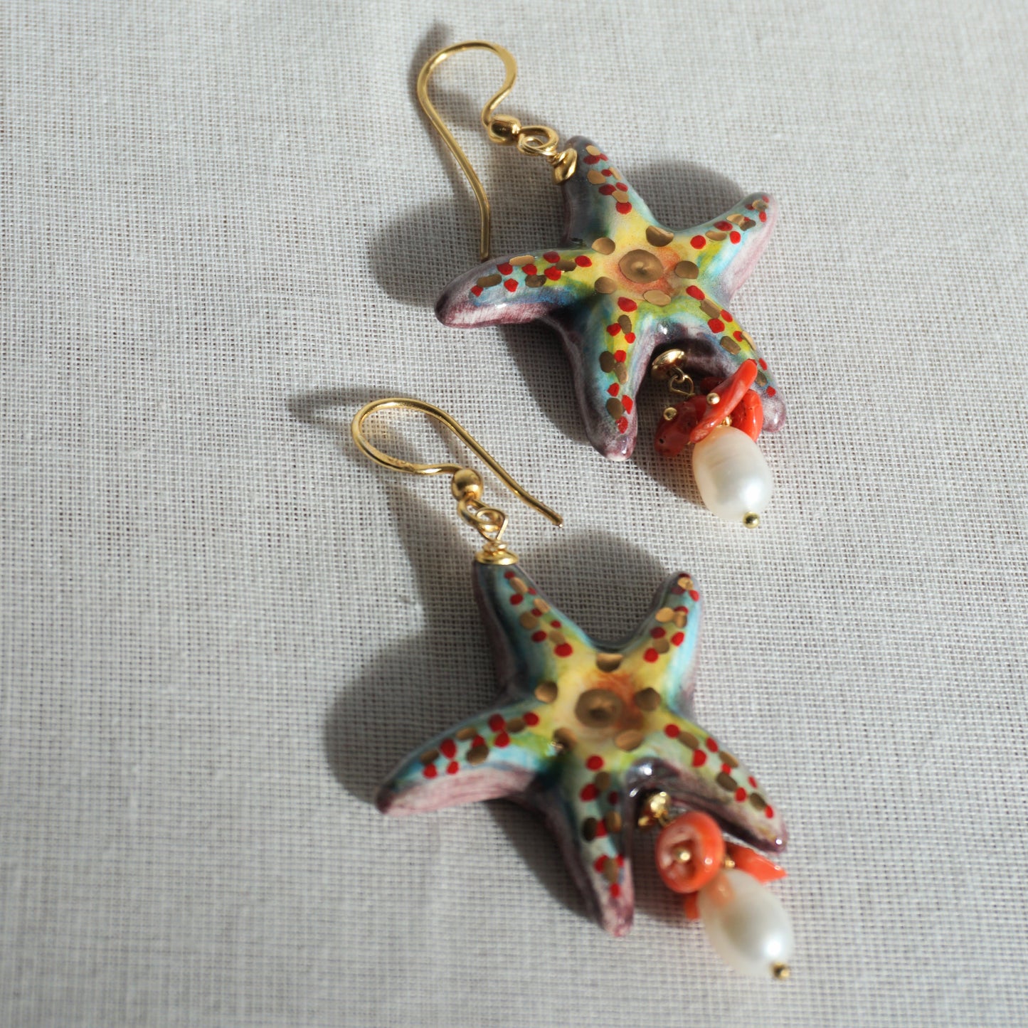 Pendientes de cerámica Estrellas de Mar