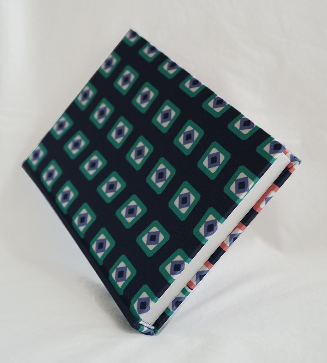 Geometric print silk notebook "Occhi azzurri"