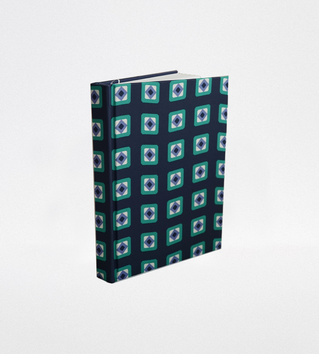 Geometric print silk notebook "Occhi azzurri"