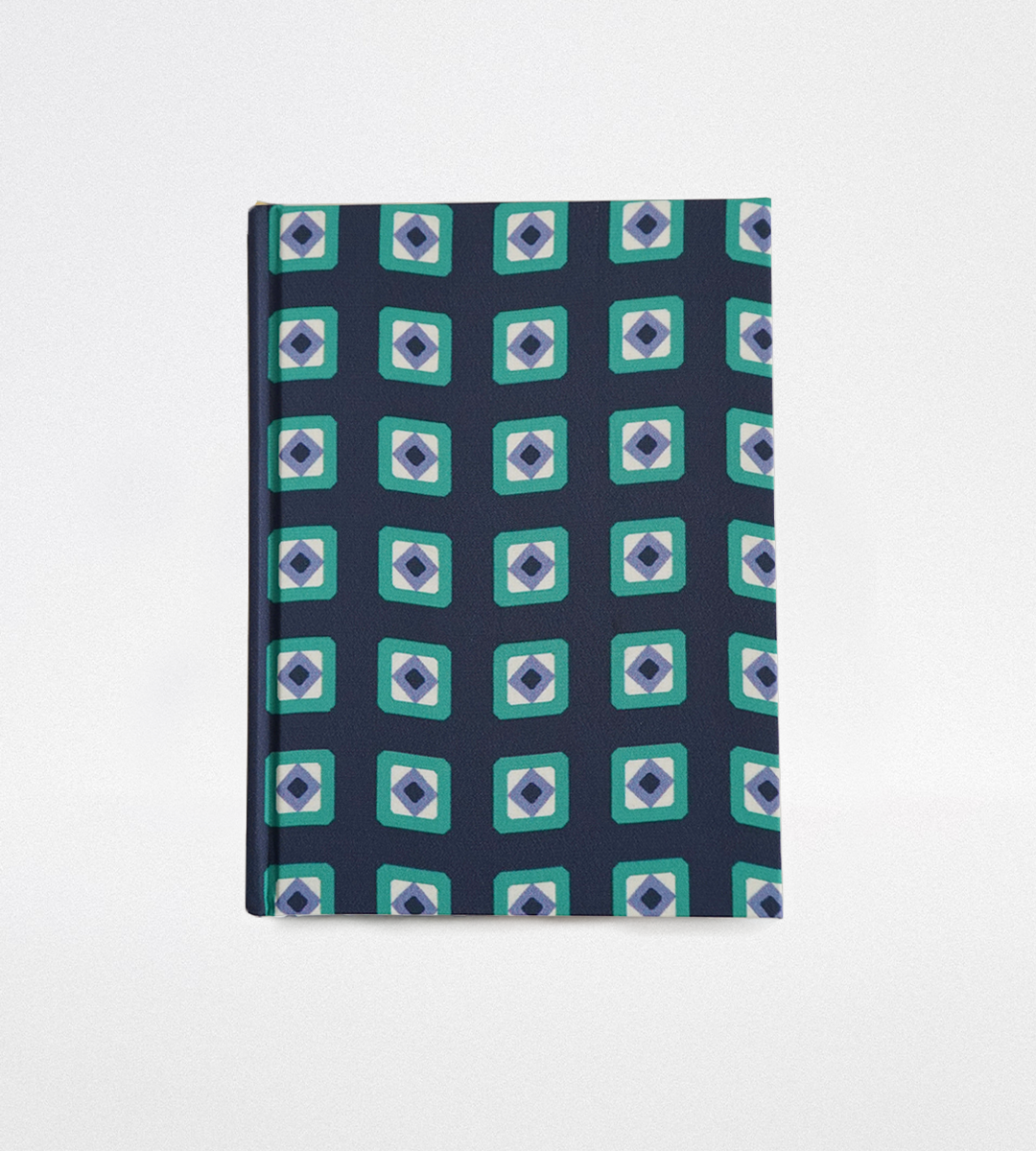Geometric print silk notebook "Occhi azzurri"