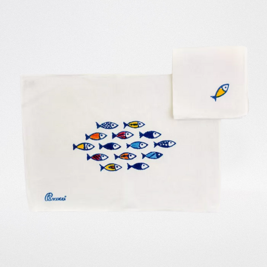 Table mat little fishes with napkin