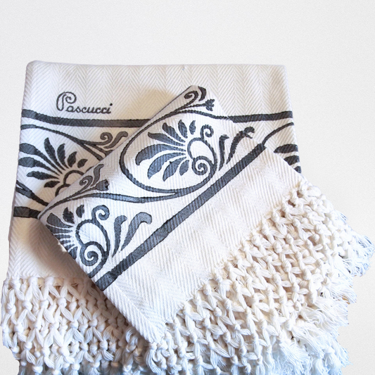 Set of two fringed towels 707 grey