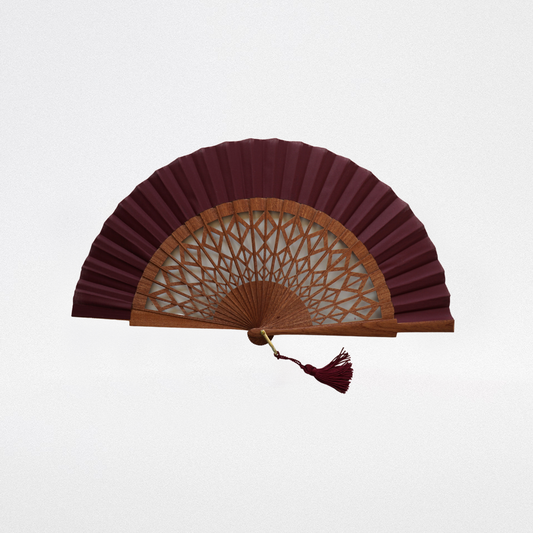 Large burgundy rhombus fan
